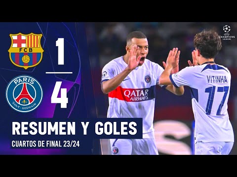 Resumen Barcelona vs PSG (1-4) | Champions league Hoy 2023/2024 (Vuelta)