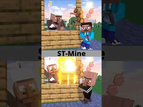 Baby Steve VS Bad Villager. The story of good and evil. #shorts