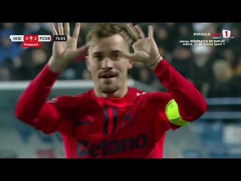 GOOOL! Poli Iași - FCSB 0-2. El le face pe toate! Olaru, ”dublă” pentru FCSB