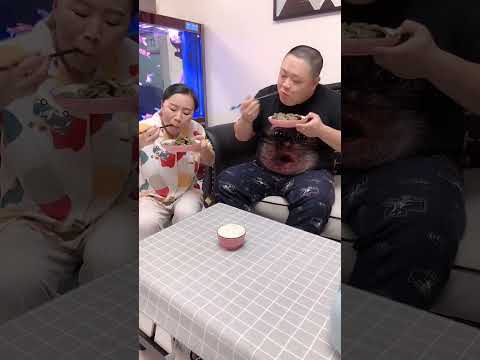 Forgot the rice? Looks like it's more greens for us! #Hilarious #FunnyCouple #Mukbang