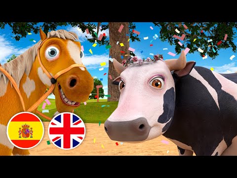 ¡Bartolito, Turuleca, Percherón y Lola! ¡Aprendamos Inglés con Animales de La Granja! El Reino Dice