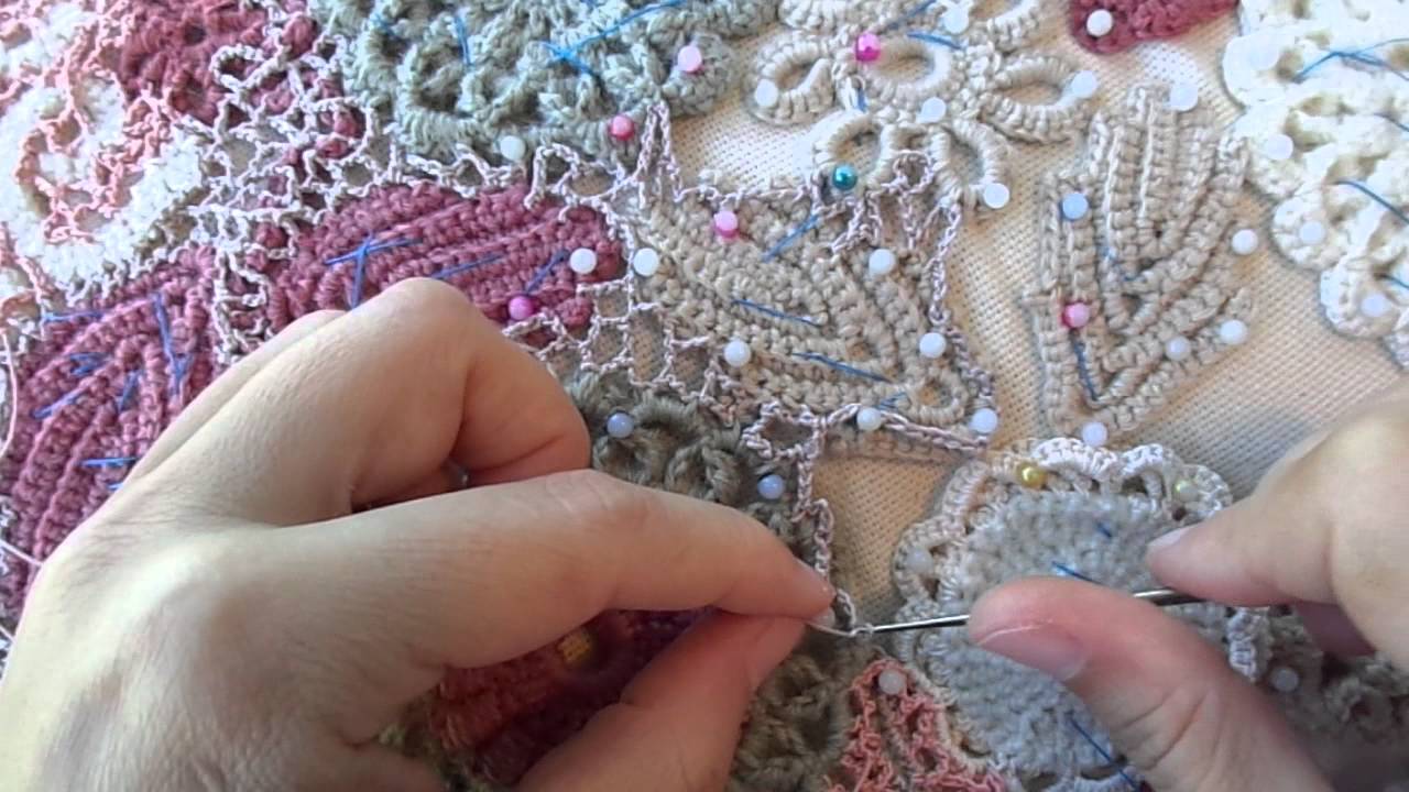 Ирландское кружево. Как вязать сеточку. УРОКИ ВЯЗАНИЯ.