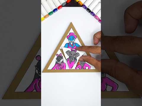 Brainrot Party Barbie Dance Triangle Amazing Cardboard Puzzle Challenge 🧩🎨♥️ #ytshorts #brainrot
