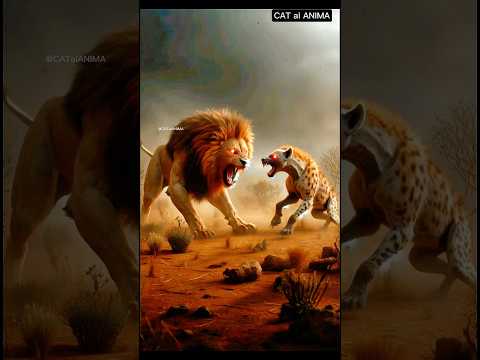 This lion k!lled the hyena to save all the animals in the jungle #cataianima #cat #aishorts