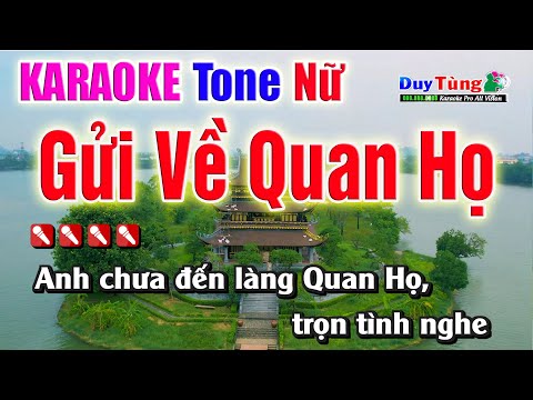 Gửi Về Quan Họ || Karaoke – Tone Nữ || Nhạc Sống Duy Tùng