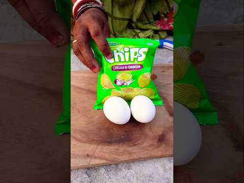 बेटी ने माँ से बनवाया अंडा चिप्स का रेसिपी 🥖 #recipe #egg #shortvideo