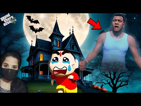 Franklin Become Ghost Inside His New Haunted House | Shinchan - GTA 5