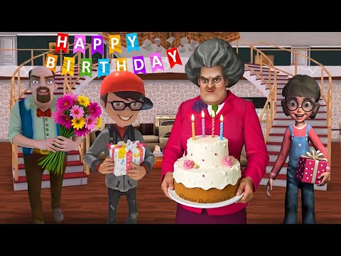 Miss T ki Birthday Party Kharab Kar Di 😂 scary teacher 3d horror game definition hindi prank cartoon