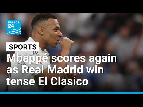 YouTube video thumbnail: Kylian Mbappé Scores Again as Real Madrid win Tense El Clasico