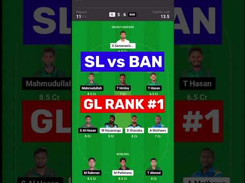 SL vs BAN Dream11 Prediction, SL vs BAN Dream11 Team, SRI LANKA VS BANGLADESH Dream11 Prediction