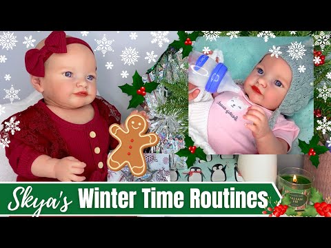 1Hour + Of Beautiful Reborn Baby Routines + Opening Christmas Presents With Baby Skya!