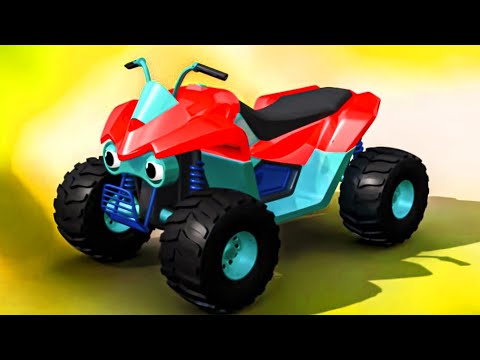 Quad Bike Formation & More Animated Vehicles Videos for Kids