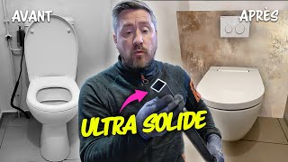 Je pose un WC SUSPENDU INARRACHABLE grâce à une ASTUCE TOUTE SIMPLE !