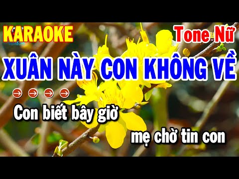 Karaoke Xuân Này Con Không Về Tone Nữ Nhạc Xuân Chuẩn Dễ Hát | Thanh Hải