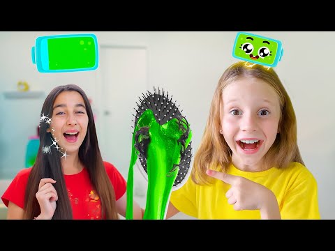 Transformação de cabelo com energia! Nastya e o pente encantado