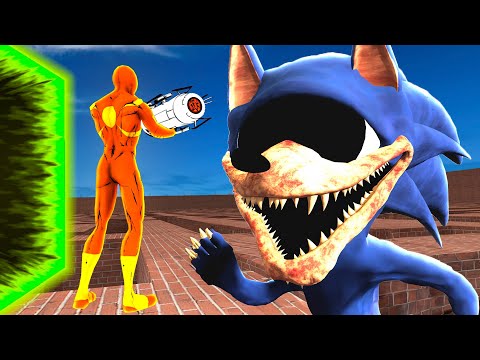 СОНИК ПОЖИРАТЕЛЬ В ЛАБИРИНТЕ С ПОРТАЛАМИ ЗАЩИЩАЕТ ОРУЖИЕ ОТ НАС SONIC EYX Garry's Mod Sandbox