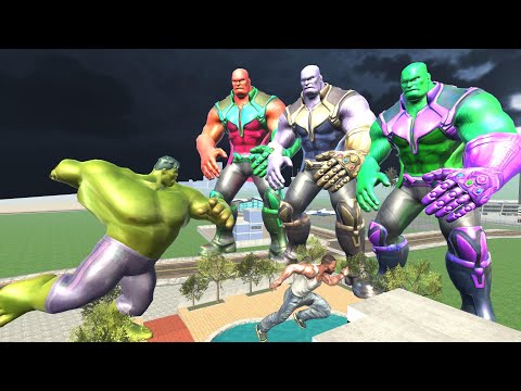 Colorful Thanos vs Injured Hulk & Franklin In Indian Bike Driving 3d