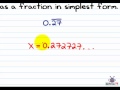 Converting Repeating Decimals to Fractions