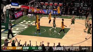 Khris Middleton hits game winner to give Bucks a 1-0 lead against the Heat! (Playoffs)
