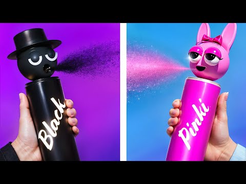 Wyzwanie Jednego Koloru Incredibox Sprunki! SPRUNKI Buduje Mini Domek! Pinki vs Raddy vs Jevin