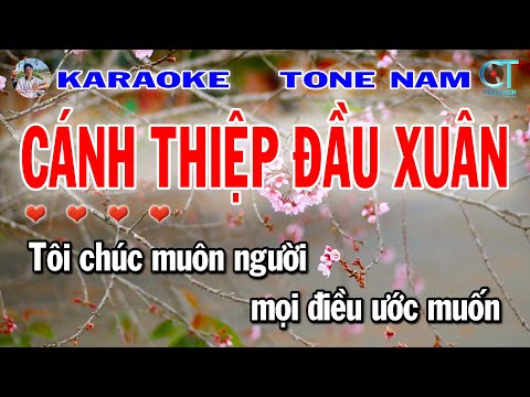 Karaoke Cánh Thiệp Đầu Xuân Tone Nam | Nhạc Sống 2025