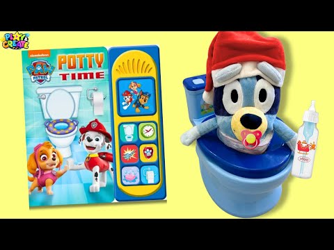 Bluey & Bingo - Potty Training with Bluey Baby and Paw Patrol During Christmas!