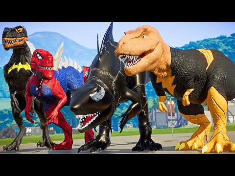 Pro 4 SuperHero Dinosaurs Team Spider-man, Venom, Batman, Black Adam - Who Reigns Supreme?