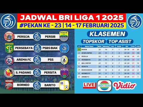 Jadwal Liga 1 2025 Pekan ke 23 - Persija vs Persib - Persebaya vs PSBS - Liga 1 2025 - Live Indosiar