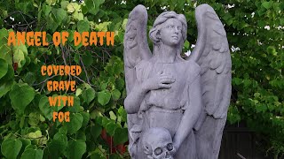 Covered grave/crypt with 3d printed angel for fog machine.