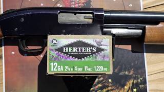 Herter's 12ga 2-3/4" 1-1/4oz #4 Test W/ Mossberg 500 & 30" Fixed Full Choke Barrel