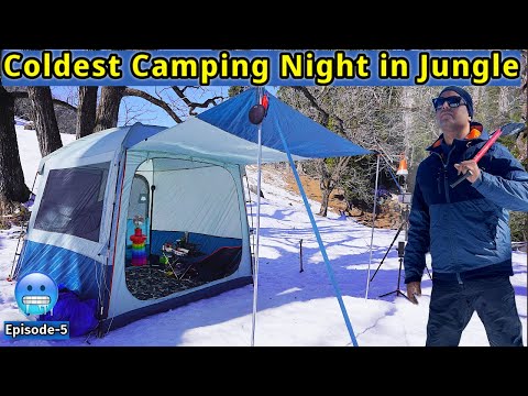 Solo Coldest Snow Weather Night Camping In Deep Jungle | Camping in India | #Ridingwithpeace