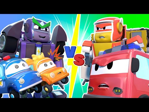 ROBOT MALVADO HIPNOTIZA Auto City! ¡SUPER ROBOT al rescate! - Robot y Bombero Transformer