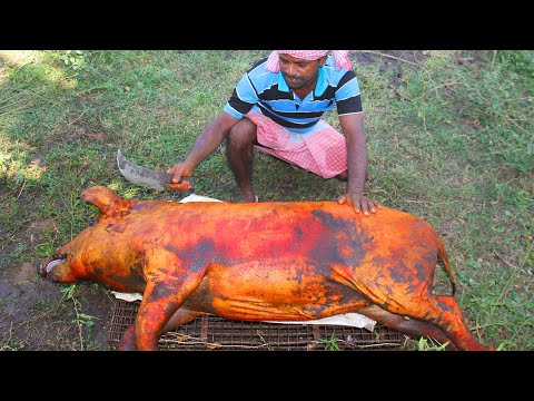 100KG PORK RECIPE! SUPER LUNCH IN THE MIDDLE OF THE VILLAGE COOKING  BY VILLAGE MAN