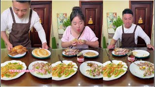 Funny eating and broadcasting