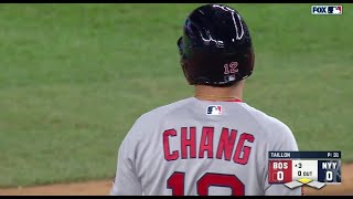 張育成 Yu Chang 0923 紅襪出戰洋基 先發二壘手  第一打席面對右投Jameson Taillon  打席逐球回顧  擊出邊線二壘安打!!!