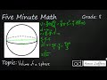 Volume and Properties of Spheres