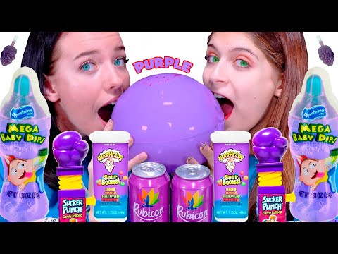 ASMR Full Video Purple Candy Party One Color Food Mukbang Challenge 보라 챌린지