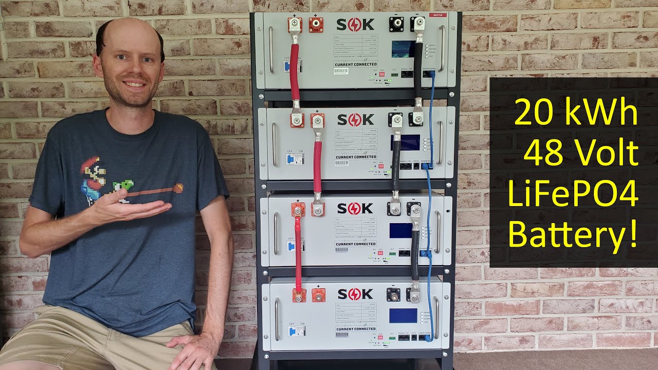 20kWh SOK Battery Rack Assembly and Connections, LiFePO4 Off-Grid Solar