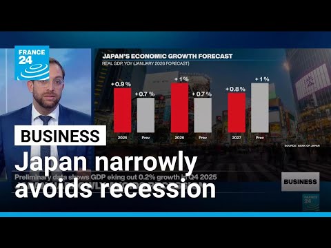YouTube video thumbnail: Apan Narrowly Avoids Recession as GDP Grows 0.2% Annually in Last Quarter of 2025
