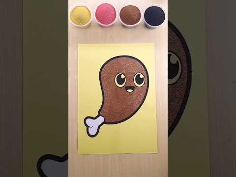 Sand painting meat #art #sandart #shorts #kids#coloring