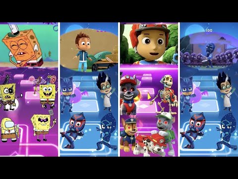 Spongebob 🆚 Pj Masks 🆚 Paw Patrol 🆚 Pj Masks Ninja | Tiles Hop Game