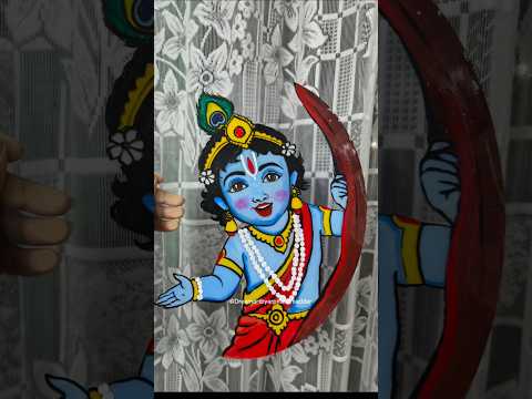 ঘড়ির কাচের উপরে শ্রী কৃষ্ণের ছবি আঁকলাম / shree krishna glass painting 🎨🖌️ #art #shorts #krishna