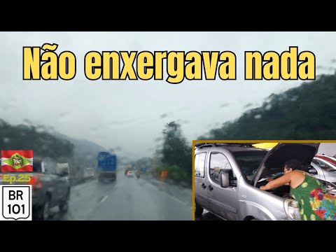 Forte temporal e quebrou no meio da BR 101-corri um risco muito grande