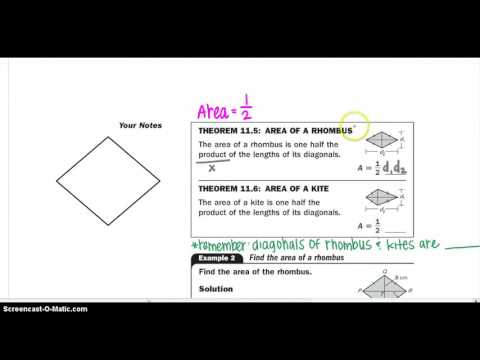 11 2 Area of Trapezoids, Rhombuses, and Kites