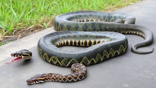 Unexpected Road Encounter with a Giant Snake