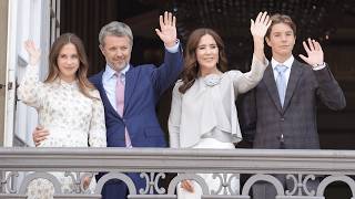 Danish Royal Family appear at the balcony of Amalienborg for King Frederik's birthday.