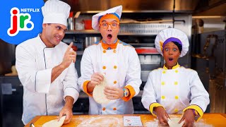 Chef Blippi Makes a Pizza 🍕 Blippi's Job Show | Netflix Jr
