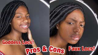 Pros & Cons Of Faux Locs/ Goddess Locs!!||A’Niyah W.✨