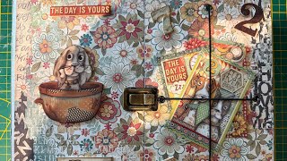 Kleine Arbeitsmappe mit dem Furry Friends Papier von #Stamperia