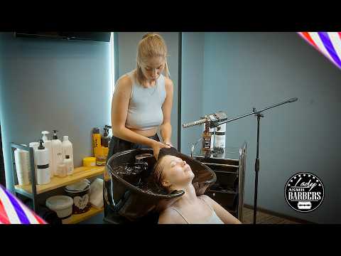 ASMR Head Washing And Hair Mask by Barber Lady Olga to Scarlet